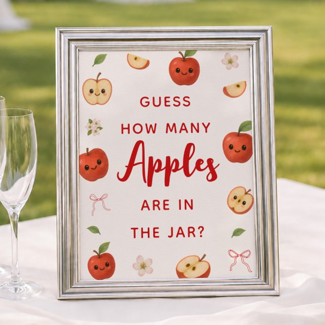 Affiche Pomme de Mon Oeil Baby Shower Devinez Combien de P (Créateur téléchargé)