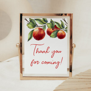 Affiche Pomme de notre Baby shower oeil Merci pour venir