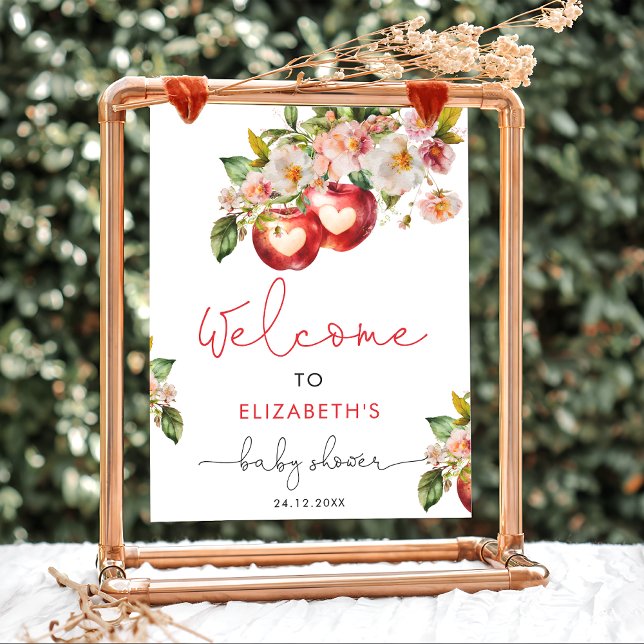 Affiche Pomme de notre oeil Baby shower de fruits Bienvenu (Créateur téléchargé)