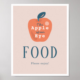 Affiche Pomme de notre oeil fille rose 1er Anniversaire Sy