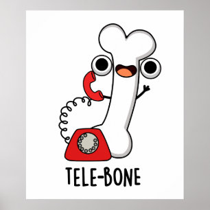 Affiche Pomme de téléphone à os amusant