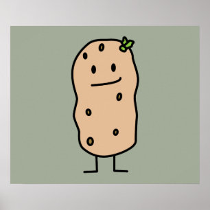 Affiche Pomme de terre de sourire mignonne heureuse