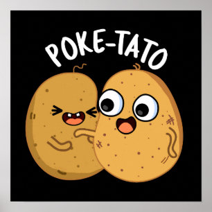Affiche Pomme de terre drôle tato jeu de patates foncé BG