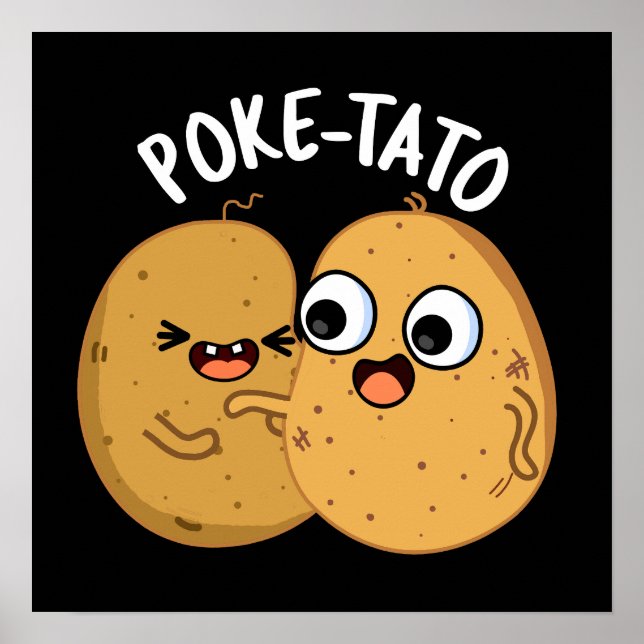Affiche Pomme de terre drôle tato jeu de patates foncé BG (Devant)