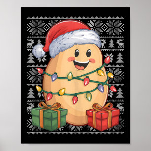 Affiche Pomme de terre Jeu de Noël Style laide Santa Chape