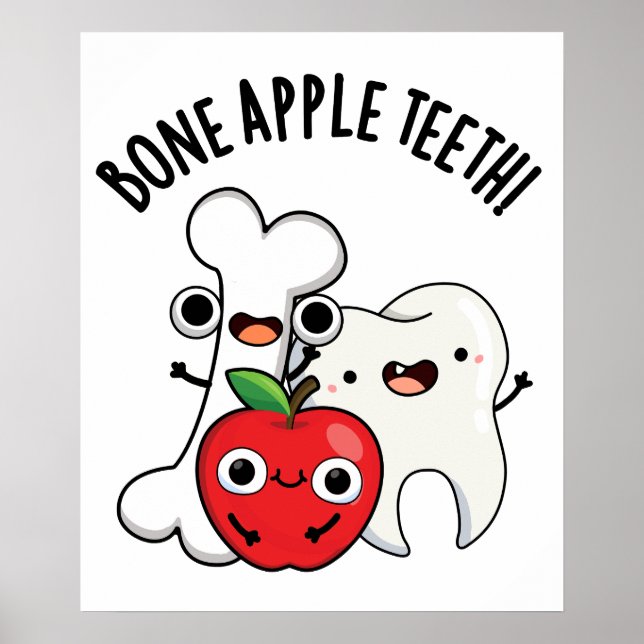 Affiche Pomme d'os dents drôle Bona Appetit Pun (Devant)