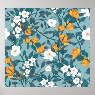 Affiche Pomme Florale : Motif en floraison Motif.