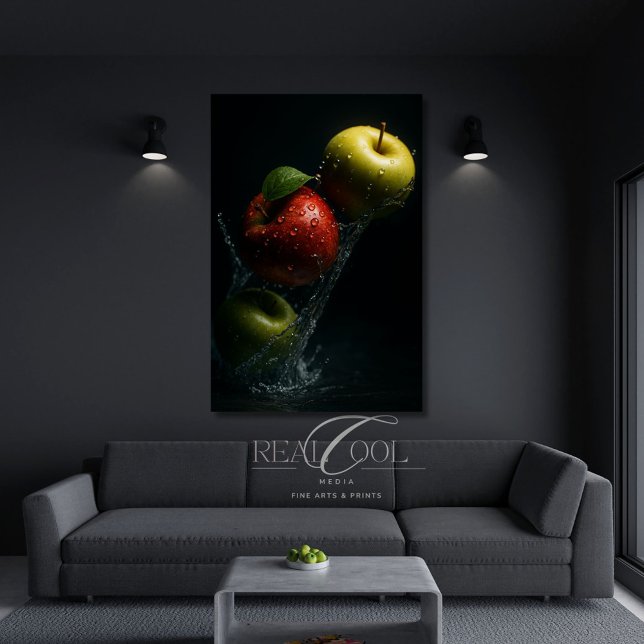 Affiche Pommes à l'eau - Photographie de fruits Mur Art (Créateur téléchargé)