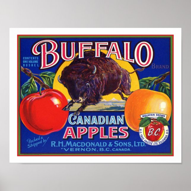 Affiche Pommes canadiennes de Buffalo vintage (Devant)