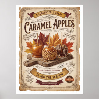 Affiche Pommes Caramelisées Vintage | Bénédictions d'Autom