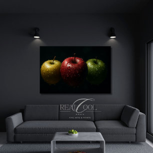 Affiche Pommes cinématiques Hyper réaliste Macro vie morte