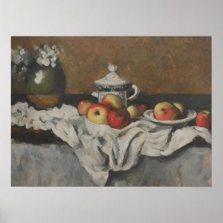 Affiche Pommes imprimées de cuisine agricole - vie morte