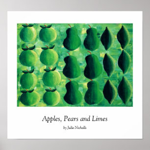 Affiche Pommes, poires et limes