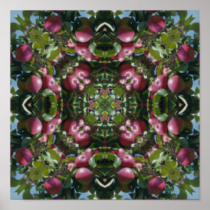 Affiche Pommes Rouges Sur L'arbre Nature Art Abstrait