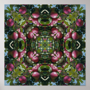 Affiche Pommes Rouges Sur L'arbre Nature Art Abstrait