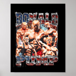 Affiche Pompe 1 Vs 1 Biden American Flag Swole Trump 2024