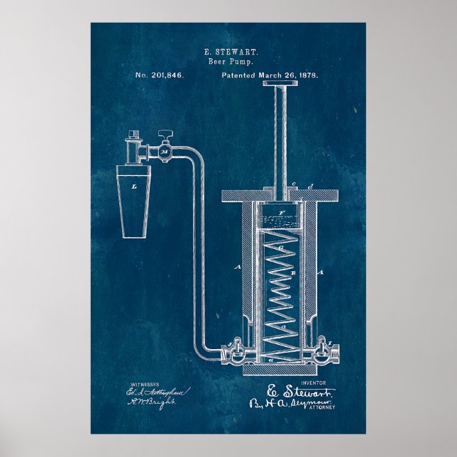 Affiche Pompe à bière Blueprint (Devant)