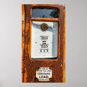 Affiche Pompe à combustible ancienne
