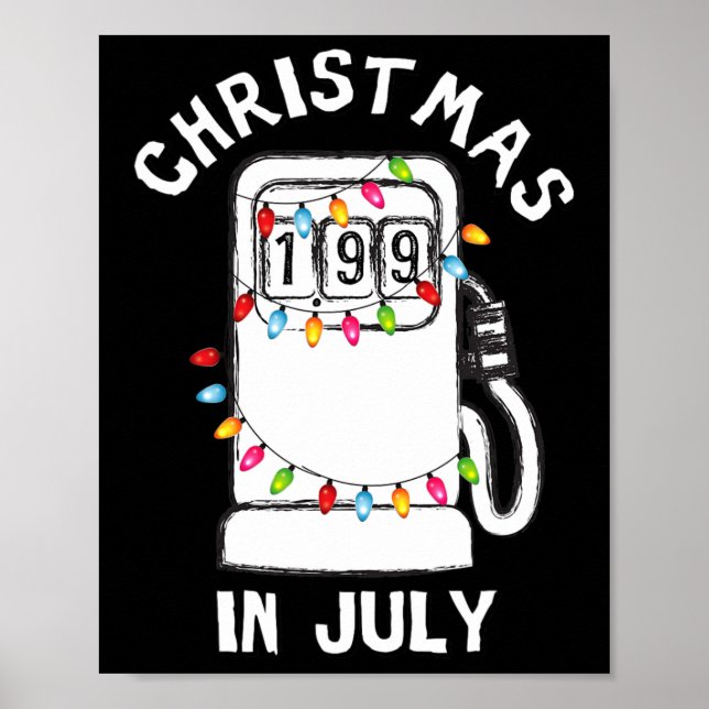 Affiche Pompe à essence drôle et sarcastique pour Noël en  (Devant)