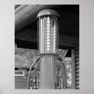 Affiche Pompe à gaz visible ancienne