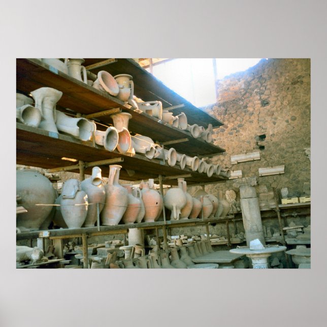 Affiche Pompéi, Storeroom pour la poterie excavée (Devant)