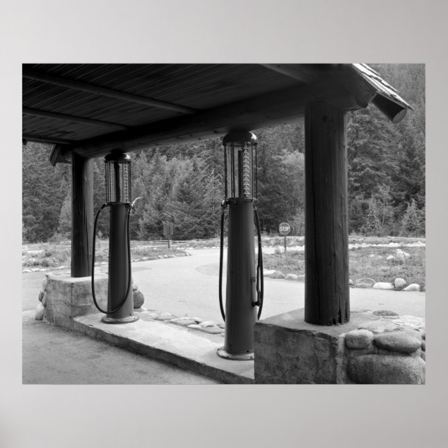 Affiche Pompes à gaz anciennes visibles (Devant)