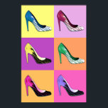 Affiche Pompes Stiletto Pop Art / Chaussures / Talons<br><div class="desc">Poster dans une "Glorification de la Stiletto" : Dessin de l'art pop de la pompe à stiletto bien-aimée</div>