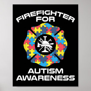 Affiche Pompier Autisme Apparel - Meilleurs Pompiers Des