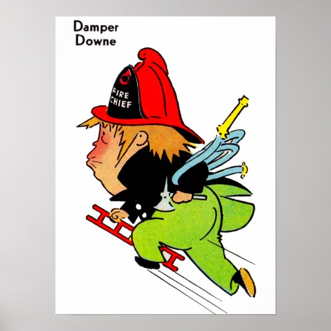 Affiche pompier Damper Downe (Devant)