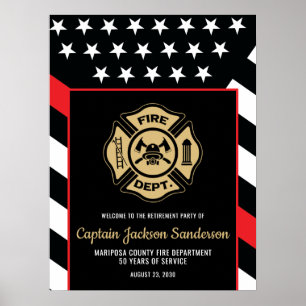 Affiche Pompier Département des pompiers Retraite des sape