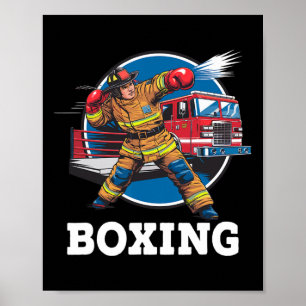 Affiche Pompier Jouer Boxe Pompier Sport