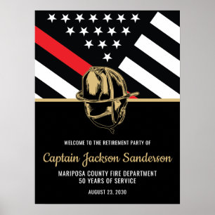 Affiche Pompier Retraite Service d'incendie pompier