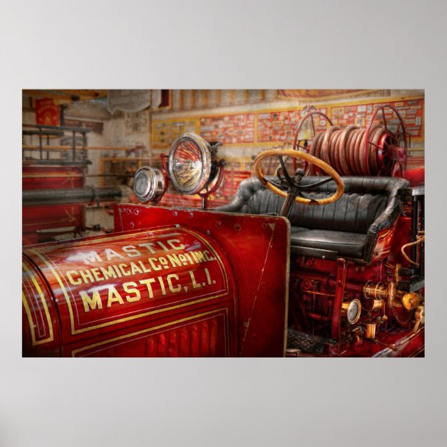 Affiche Pompier - Société chimique de mastic (Devant)