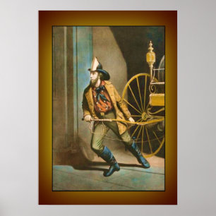 Affiche Pompier victorien 2 "Le pompier américain"