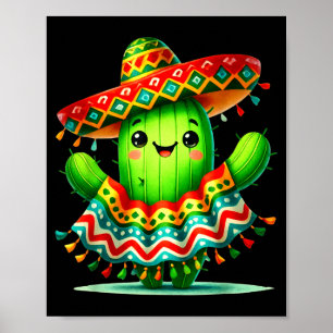 Affiche Poncho drôle de cactus cinco de mayo garçons enfan