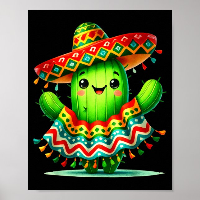 Affiche Poncho drôle de cactus cinco de mayo garçons enfan (Devant)