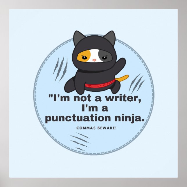 Affiche Ponctuation Ninja : bande dessinée de l'écrivain h (Devant)