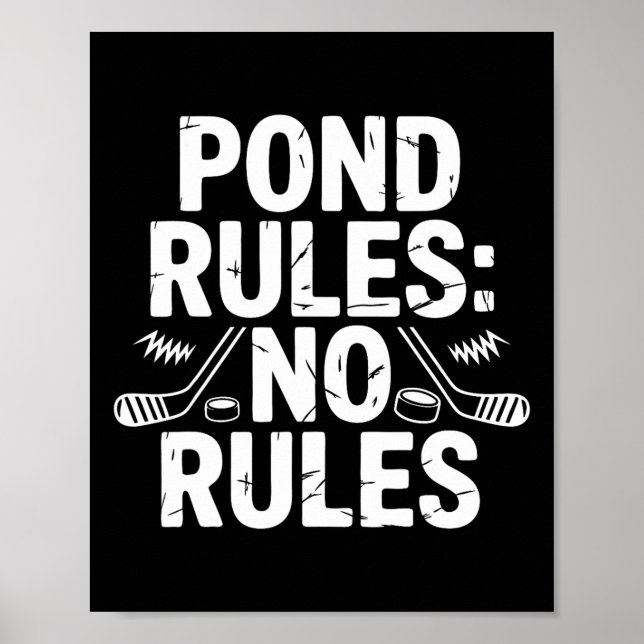 Affiche Pond Hockey Player No Rules Shinny  (Devant)