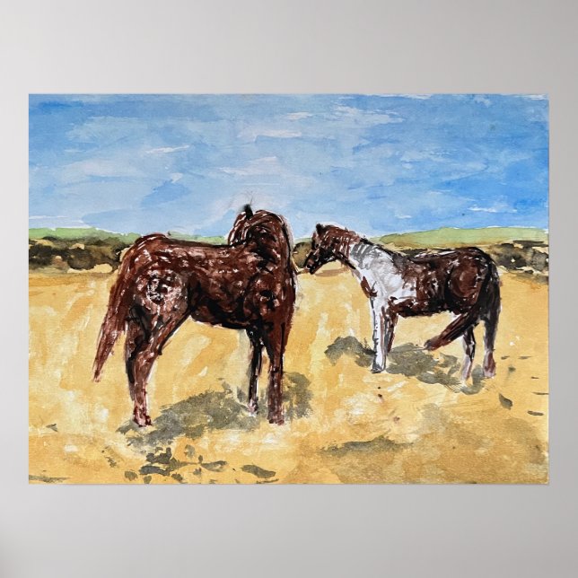 Affiche Poneys de l'île d'Assateague (Devant)