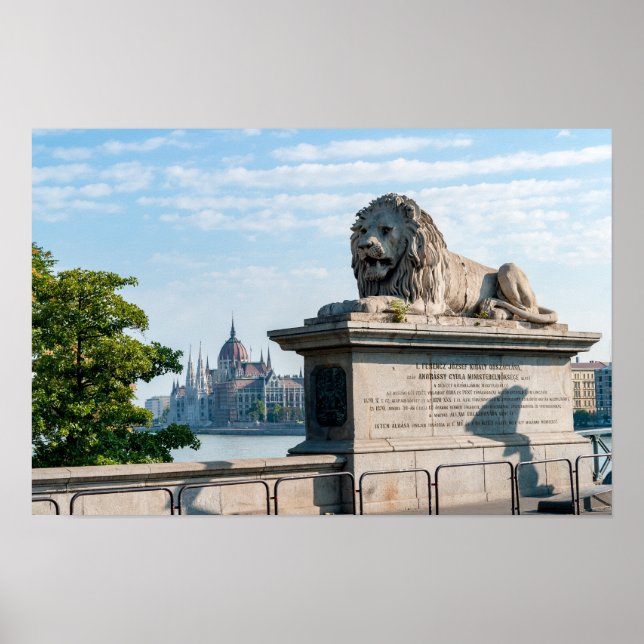 Affiche Pont à chaînes Széchenyi et Parlement de Budapest (Devant)