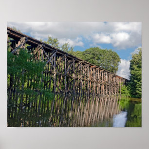 Affiche Pont à tréteaux de chemin de fer