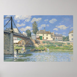 Affiche Pont à Villeneu par Sisley Peinture Impressionnist