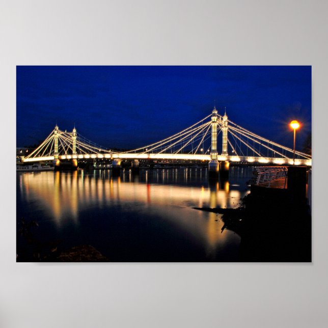 Affiche Pont Albert la nuit Ouest Londres (Devant)