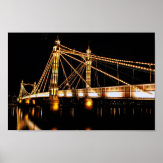 Affiche Pont Albert la nuit Ouest Londres