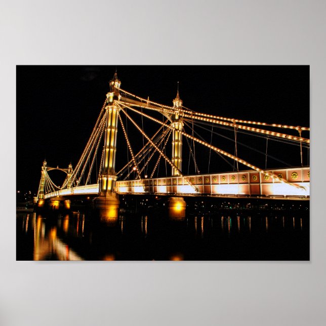 Affiche Pont Albert la nuit Ouest Londres (Devant)