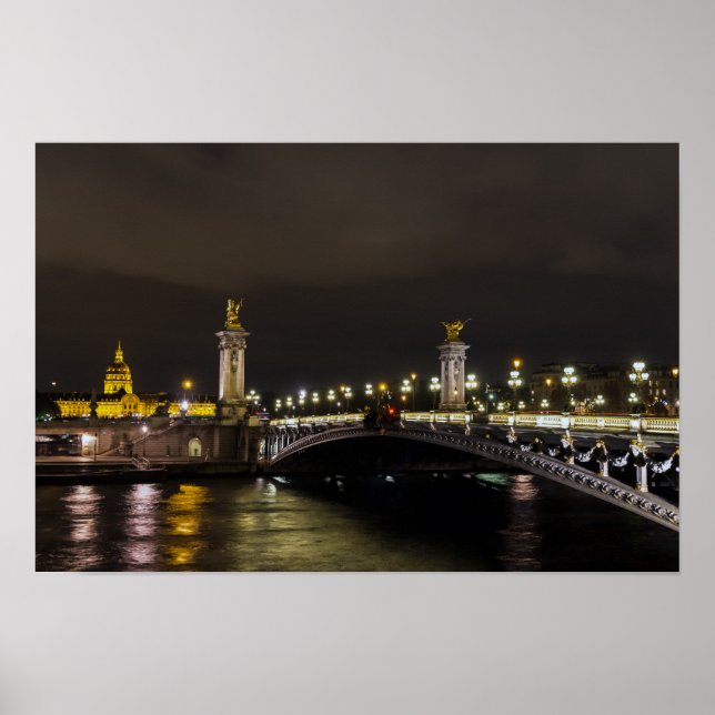 Affiche Pont Alexandre III and Invalid at night (Devant)