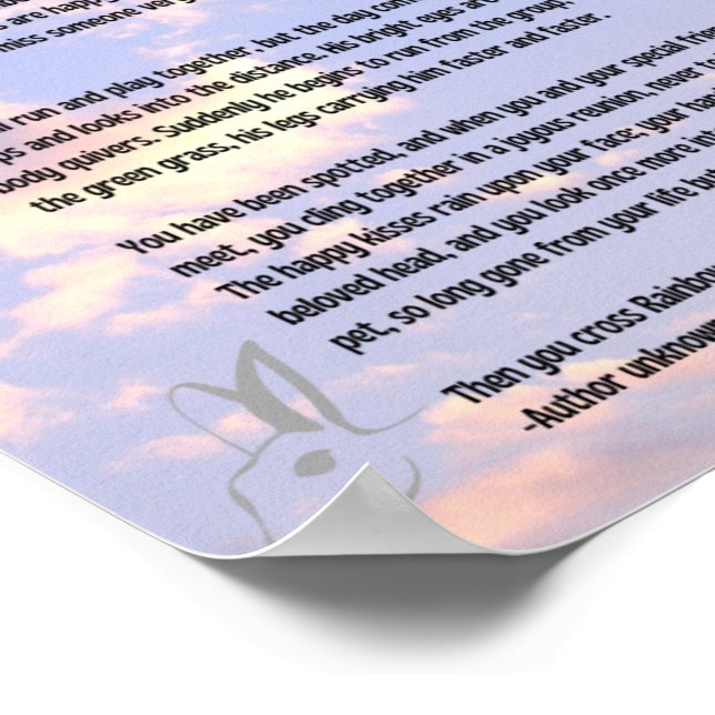 Affiche Pont arc-en-ciel poème dans les nuages (Coin)