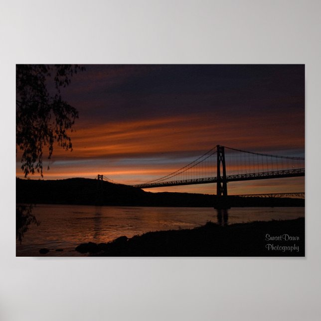 Affiche Pont au coucher du soleil 2 (Devant)