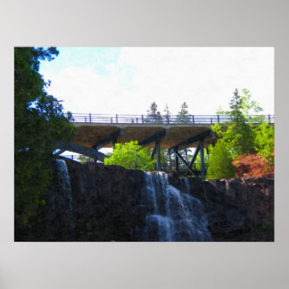 Affiche Pont au-dessus de Gooseberry Falls-Peinture Imprim