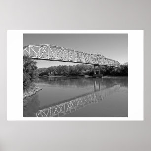 Affiche Pont au-dessus de la rivière Missouri (B et W)